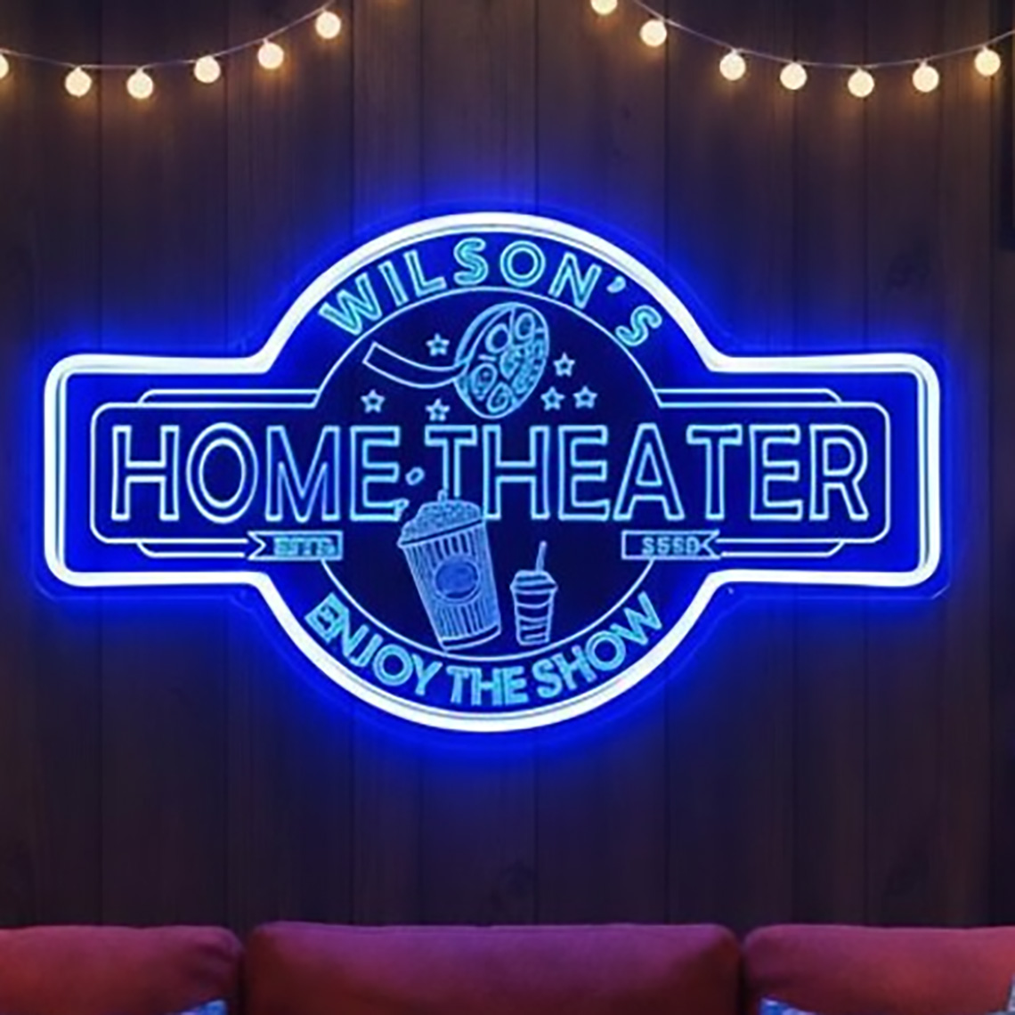 Home Cinema Usa - Custom Home Theater Neon Sign Personalized