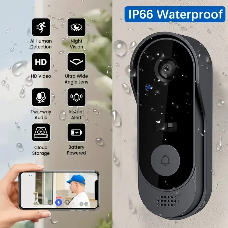 Home Cinema Hd - Video HD Wireless Waterproof Doorbell Camera,