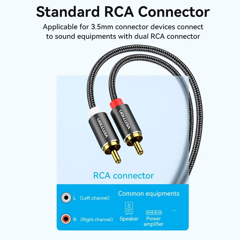 Vention RCA Cable 3.5mm to 2RC - Home Cinema Pc ulasan dan harga