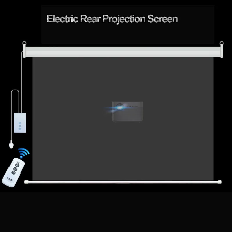 Motorized Electric Rear Projec - Projector Screen 100 Inch ulasan dan harga