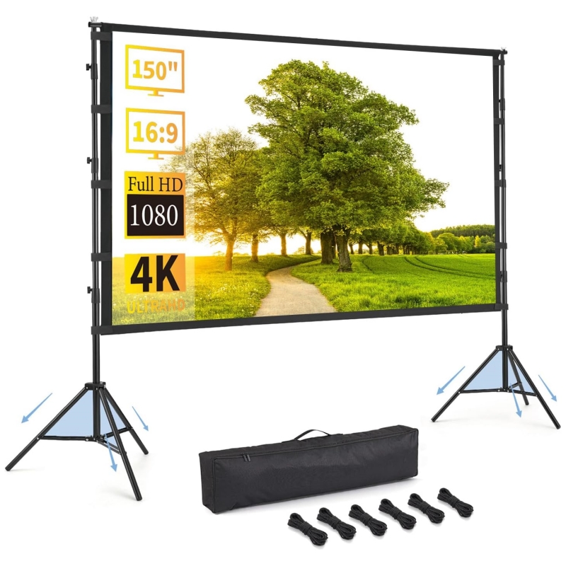 Projector Movie Screen Tripod, - Projector Screen 100 Inch ulasan dan harga