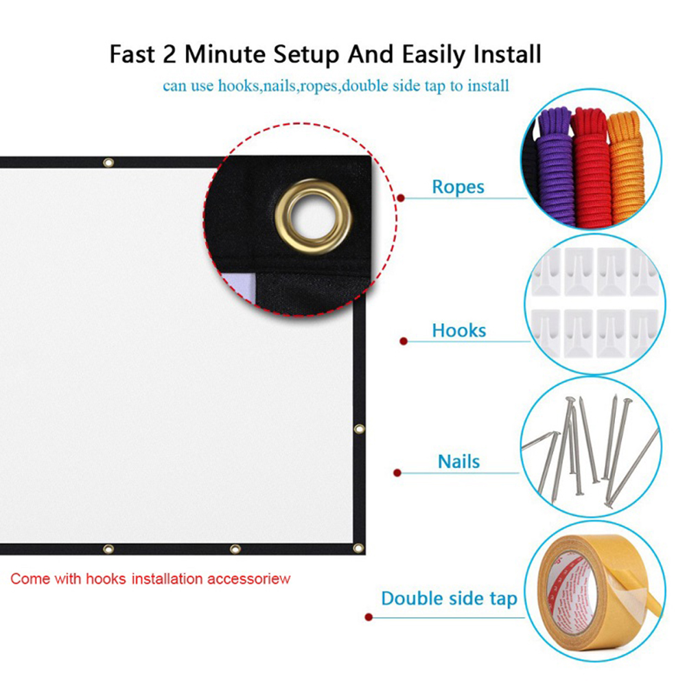 Portable Projector Screen Simp - Projector Screen 100 Inch ulasan dan harga