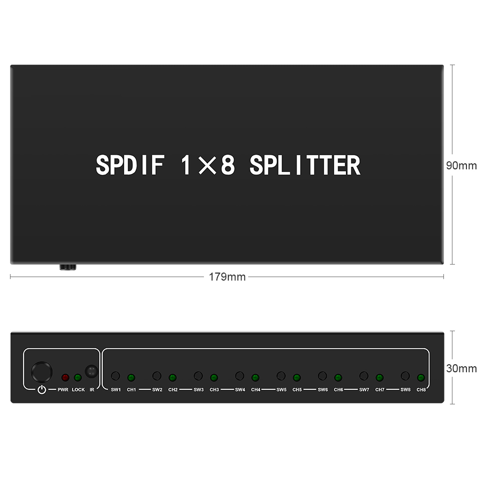 Optical Audio Splitter,1 in 8  - Home Cinema Amplifier ulasan dan harga