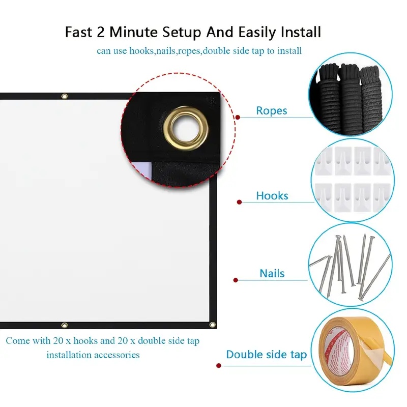 Projector Screen 16:9 Indoor/O - Projector Screen 100 Inch ulasan dan harga
